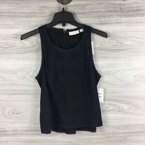 Hinge Black Knitted Tank Topsize S